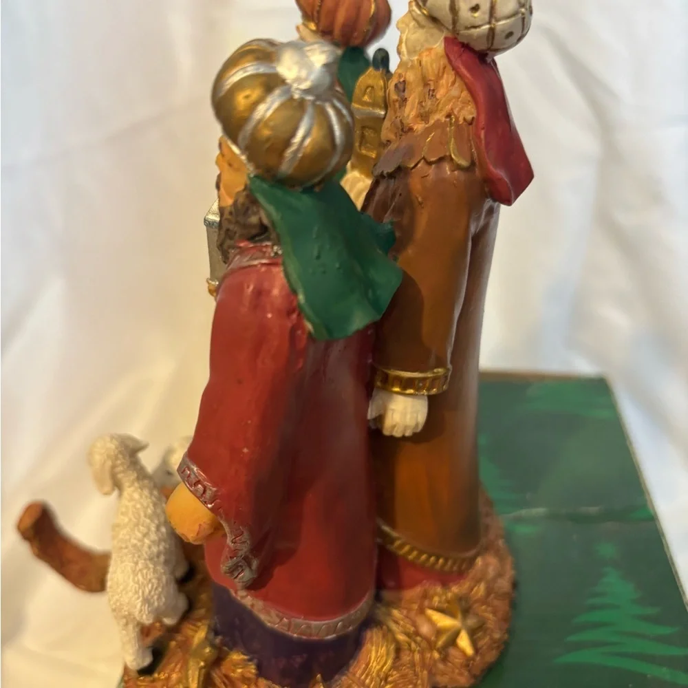 Vintage Three Wise Men Sock Hanger Holiday Figurine Multicolor Ceramic Heavy